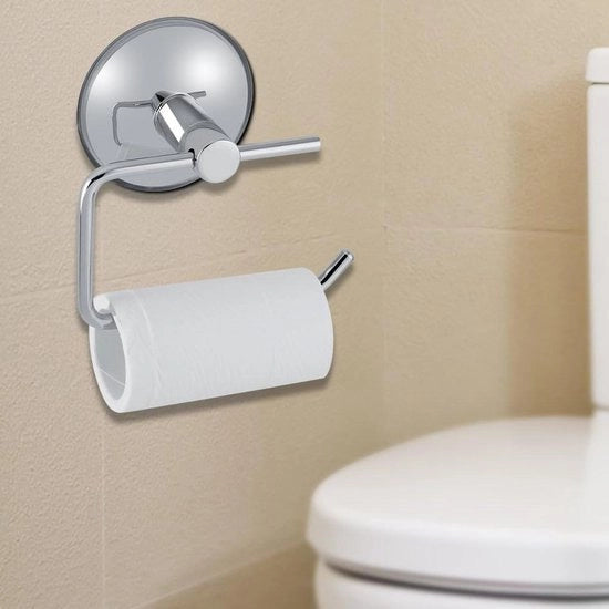 Zuignap per ruota di carta igienica in acciaio inossidabile - robusto appoggio per rotoli di cucina - appoggio per asciugamani per bagno a casa - duraturo e resistente.