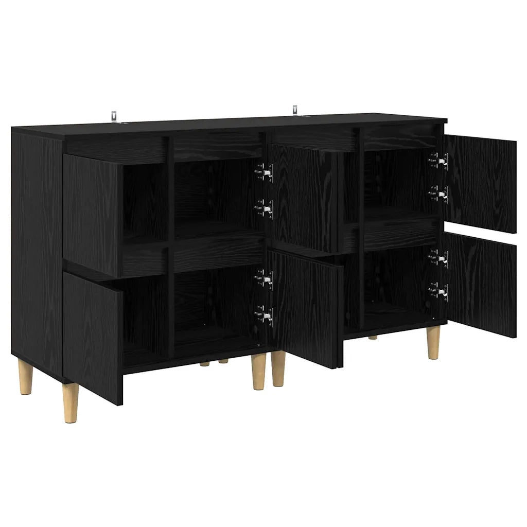 Credenza | Sideboards 2 pcs Rovere Nero 60 x 35 x 70 cm Legno multistrato