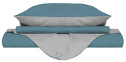 Copripiumino Singolo con Sacco e Federe Doubleface Ottanio/Grigio Chiaro