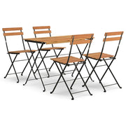 Set Bistr¨° Pieghevole 5pz | Set Salotto da Giardino in Legno Massello di Acacia e Acciaio