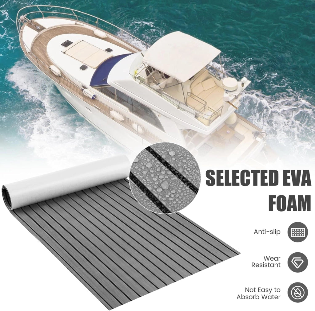 GIANTEX Eva - Rivestimento per pavimenti in schiuma, 240 x 90 cm, autoadesivo, per barche, per yacht, teak decking marine