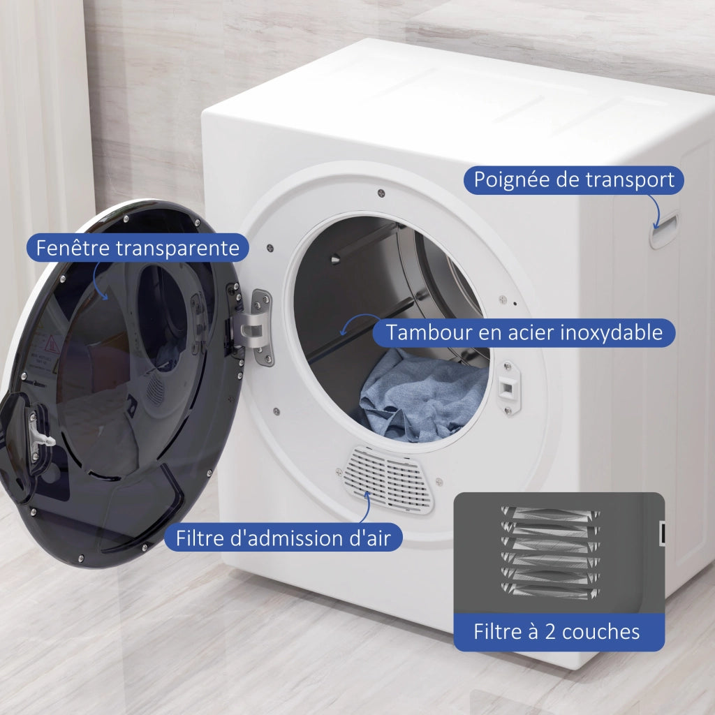 Asciugabiancheria Elettrico Portatile ¨C zephmum ¨C 850W 33L Acciaio Inossidabile 49x40.5x60 cm