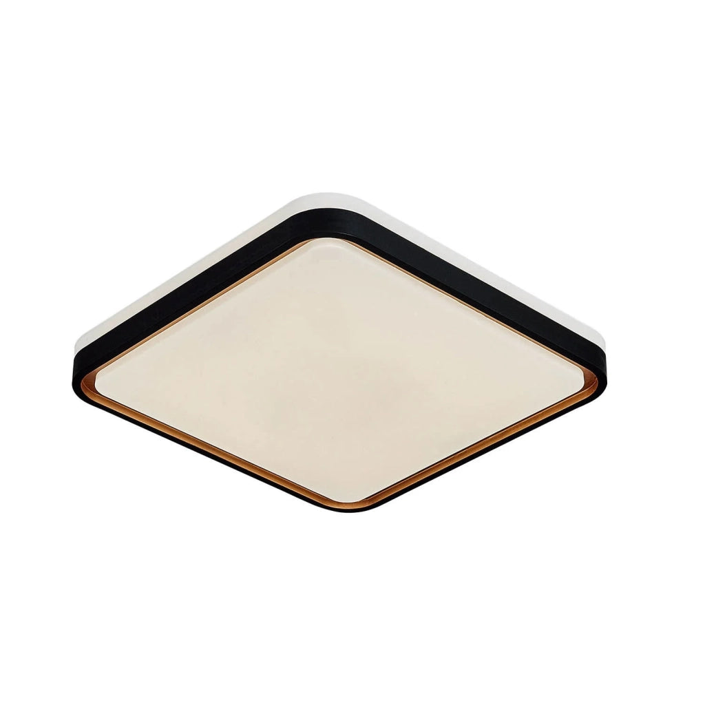 LÚZETE - PLAFÓN LED 58W PW LED REGULABLE NEGRO ORO CUADRADO TELLUS