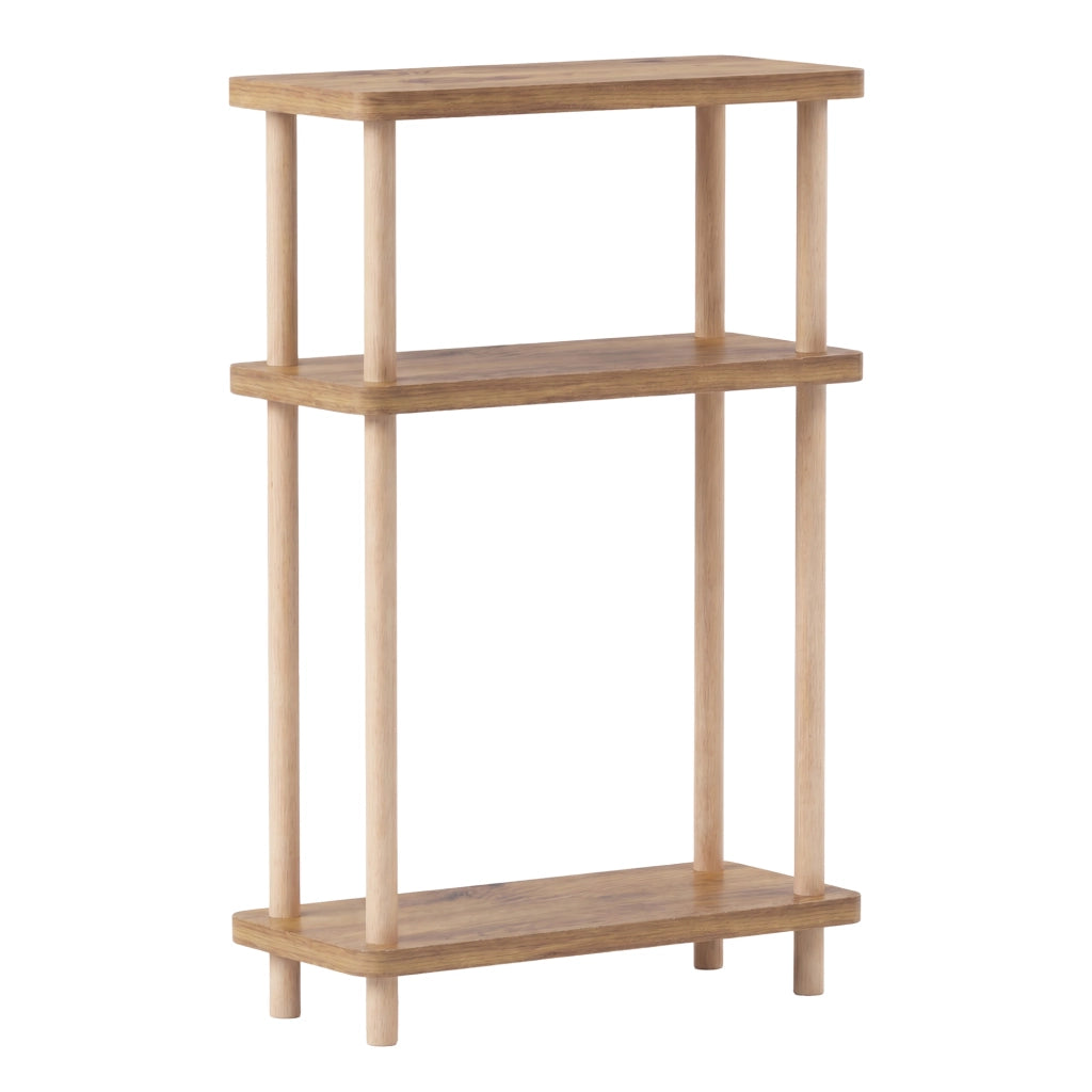 Scaffale da Terra Multiuso Nampernu a 3 Piani 62 x 40 x 18 cm - Effetto Legno [en.casa]