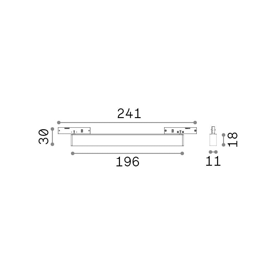 Sistema Lineare Deva 1 Luce Led Integrato Nero 10W Ip20