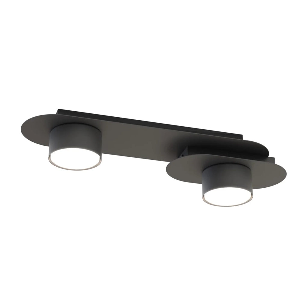 Plafoniera Minimal Marte Acciaio Nero 2 Luci Gx53 Ip20