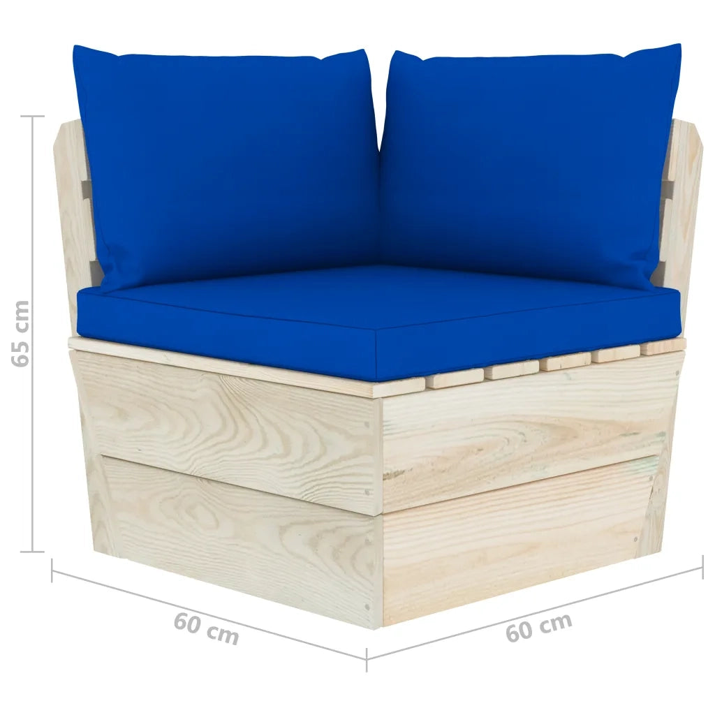 Divano da Giardino a 2 Posti su Pallet con Cuscini-Sofa da Giardino-Divano da esterno Legno Abete 445277