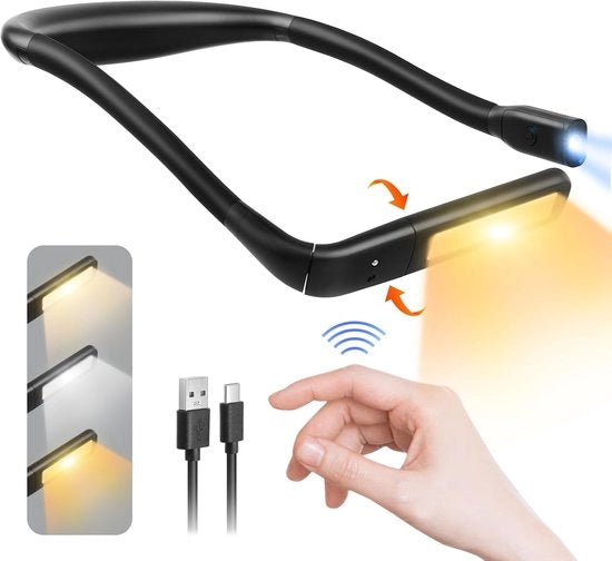 Lampada da lettura portatile, 3 colori, lettore da posizionare accanto al letto, LED, braccio pieghevole, adatta per la lettura, il ricamo, la riparazione, il campeggio