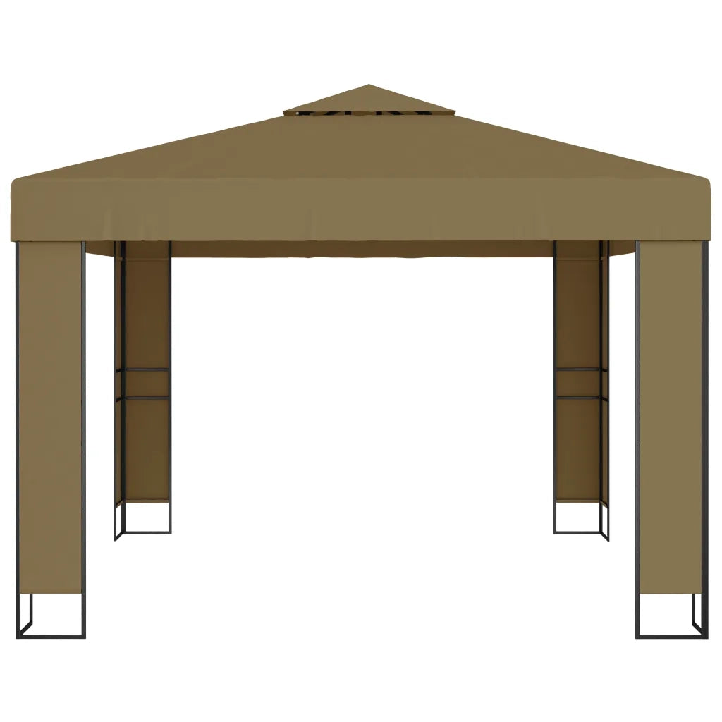 Gazebo con Tetto Doppio 3x3x2,7 m Grigio Talpa 180 g/m² 312218