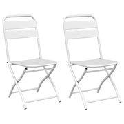 Sedia Pieghevole da Giardino 2 pz | Sedie da Esterno Bianco 42 x 52 x 82cm