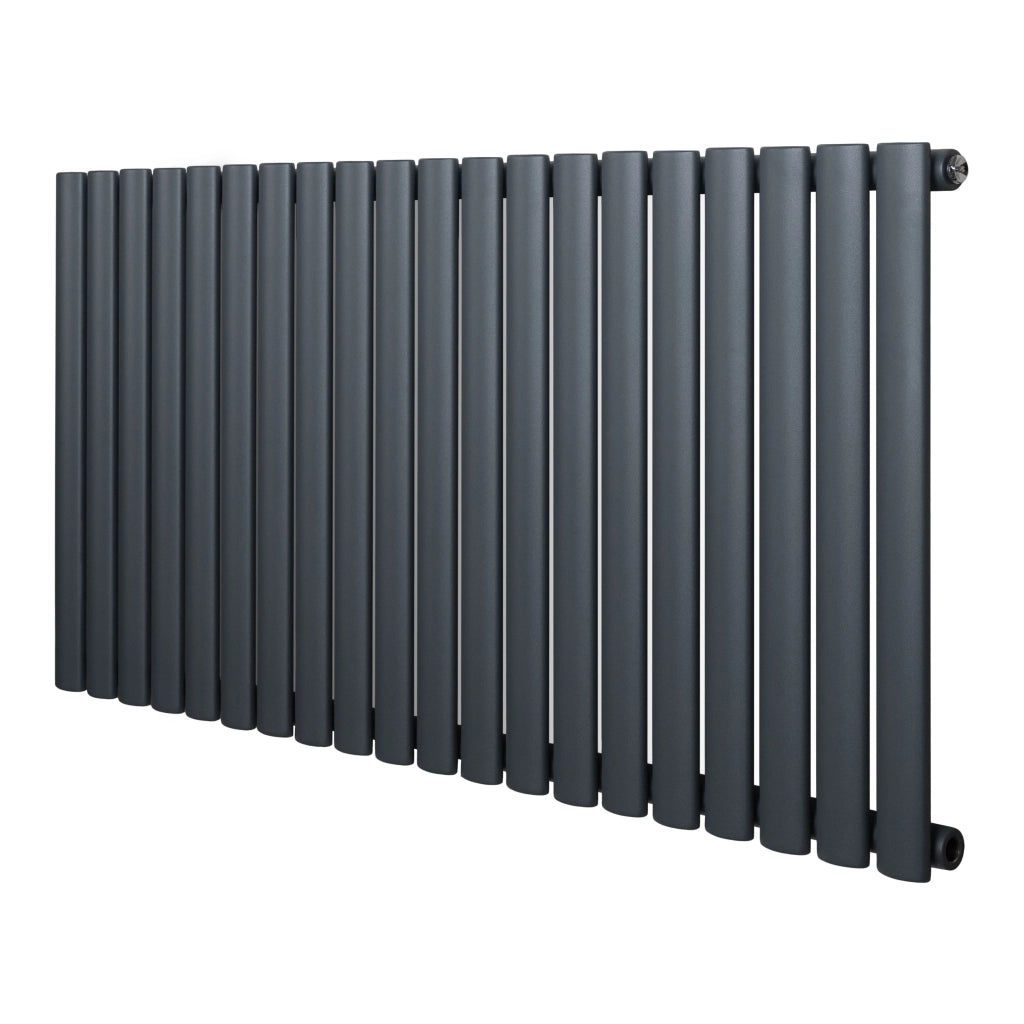 Radiatore Orizzontale Design Ovale Colonna Singola Antracite 600x1200 mm