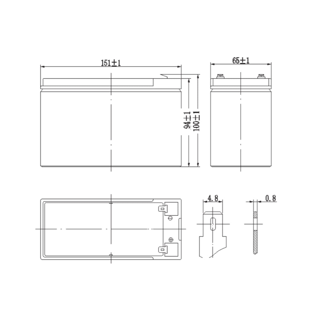 Batteria Ricaricabile 12V 7.2Ah AGM Ermetica - Ideale per Allarmi, UPS e Giocattoli - Attacco Faston T1