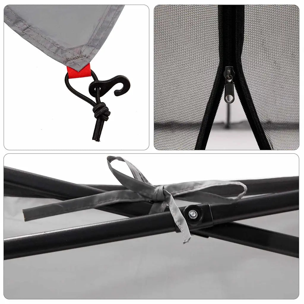 vidaXL Tenda interna in rete Grigio 303 x 303 cm