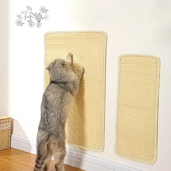 Due pezzi di pelle di krab per gatti, 60 x 40 cm e 50 x 25 cm, antiscivolo, pelle di sisal naturale robusta, protegge tappeti e divani