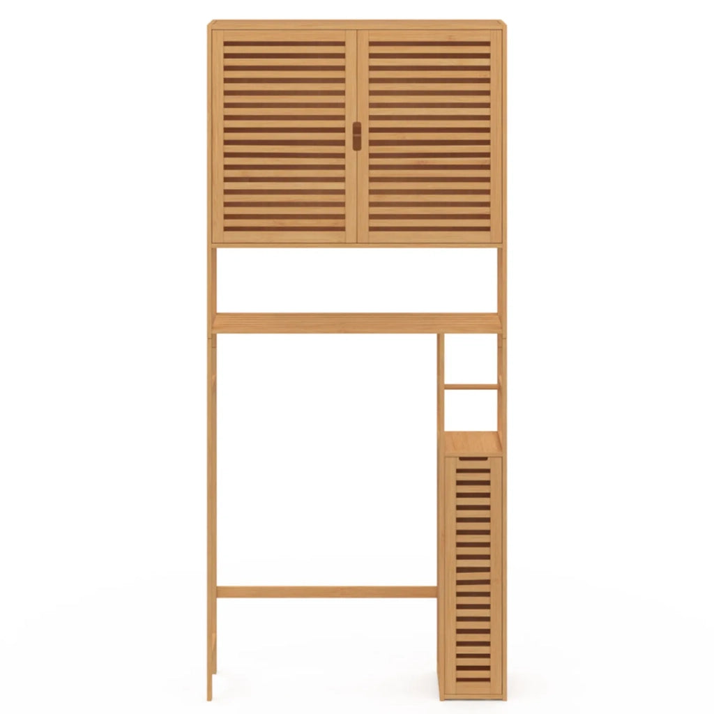 IDMarket - Mueble de aseo BEA 3 en 1 con armarios de bambú