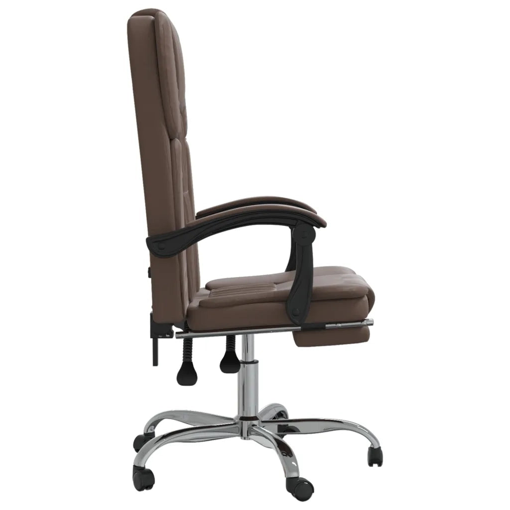Poltrona da Ufficio Reclinabile Marrone in Similpelle 349620