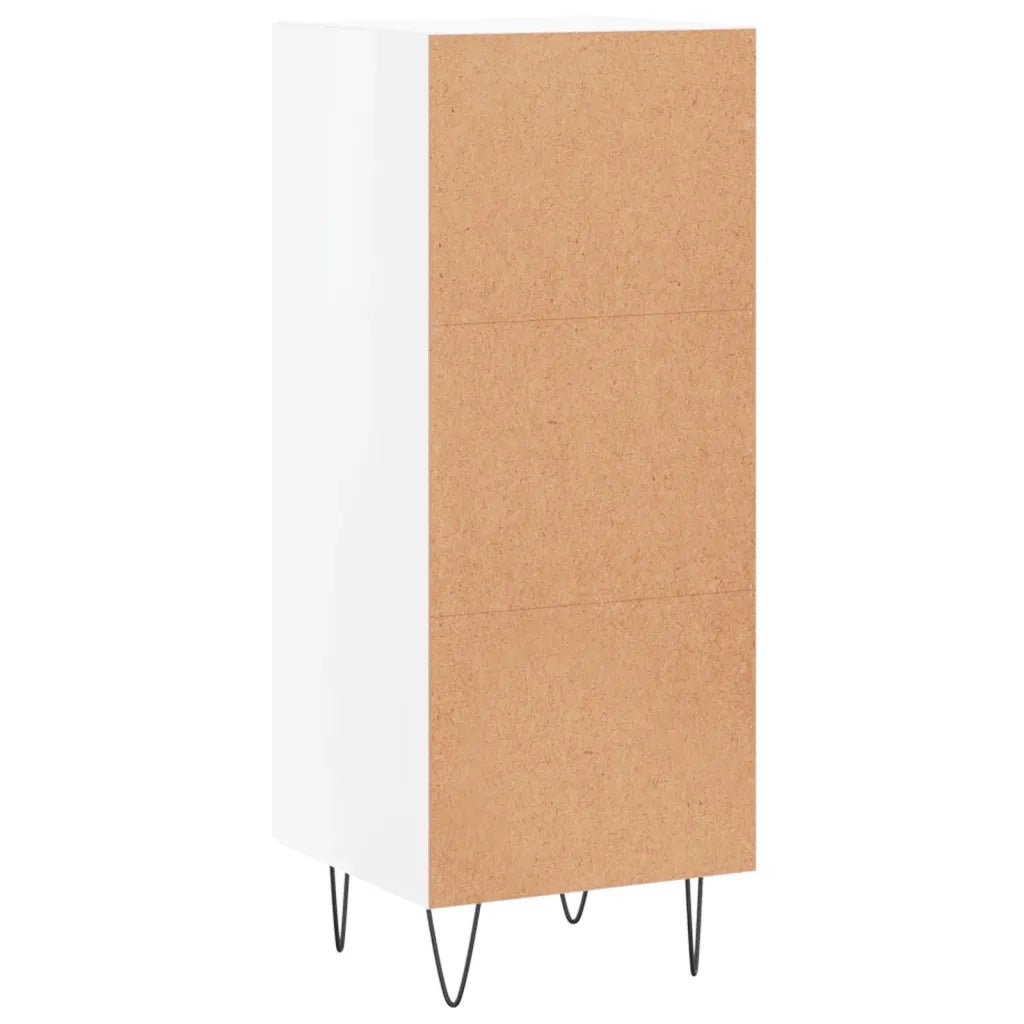 Credenza Bianco Lucido 34,5x34x90 cm in Legno Multistrato 828790
