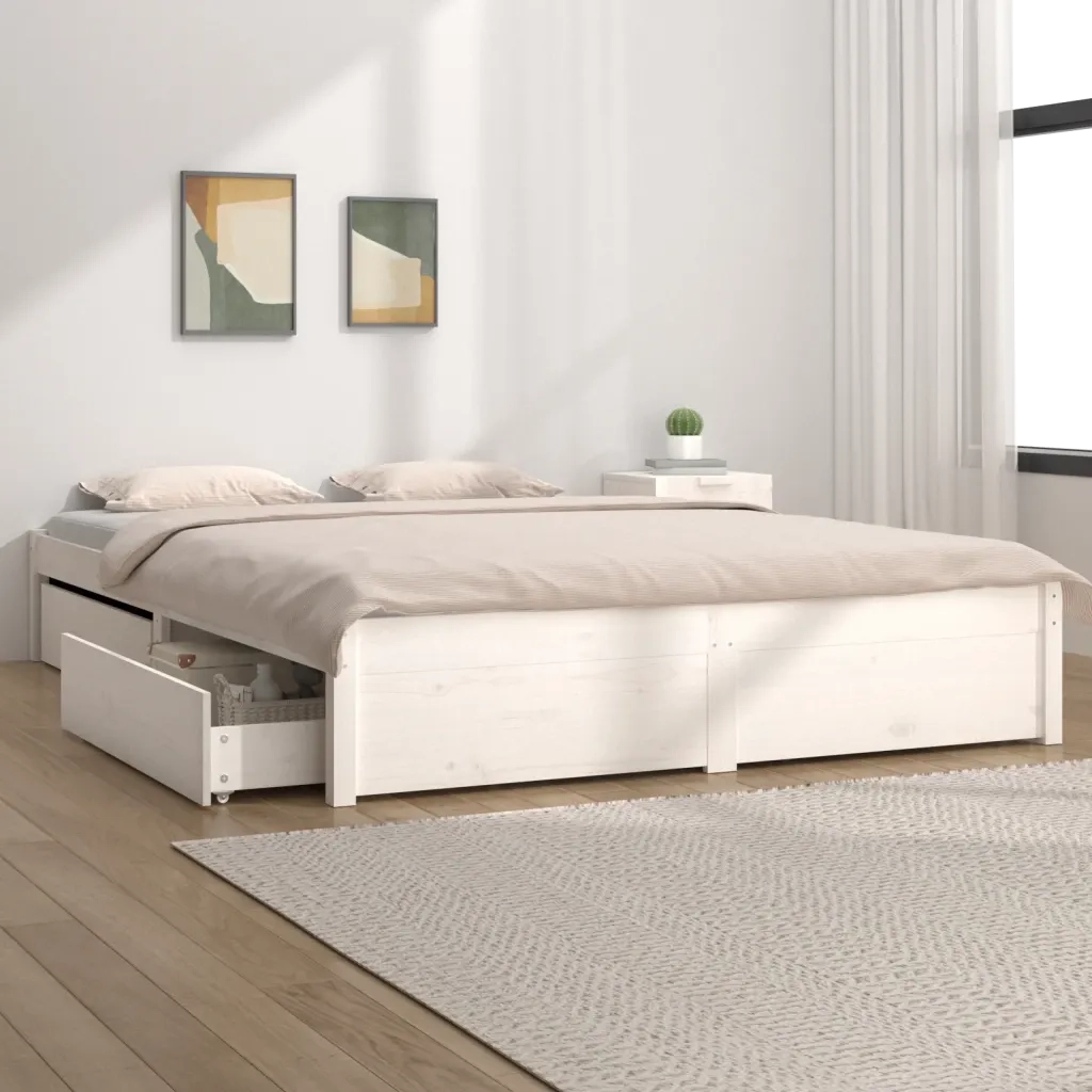 Giroletto con Cassetti Bianco 140x190 cm