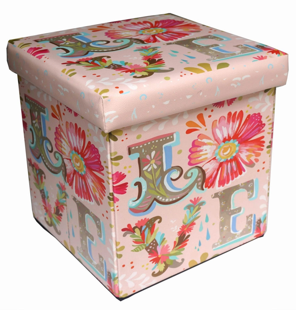 Biscottini Pouf contenitore richiudibile in ecopelle Praticissimo 32x32x32 realizzato