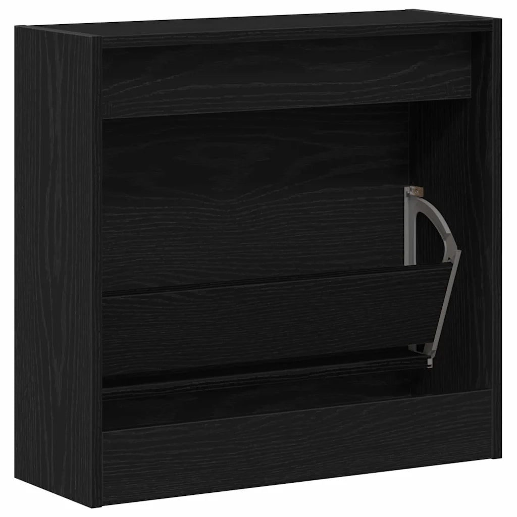 Mobile per scarpe Rovere Nero 60 x 21 x 57 cm Legno multistrato 869101
