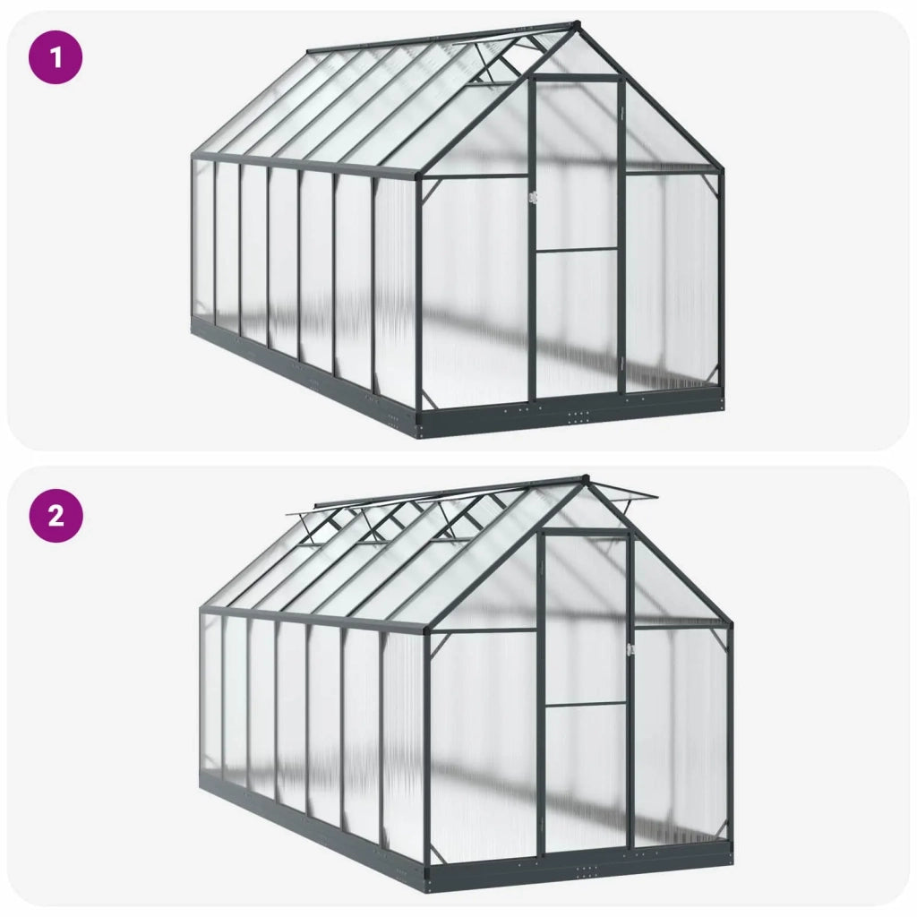 Serra da Giardino con porta Antracite 183,5 x 423,5 x 207 cm