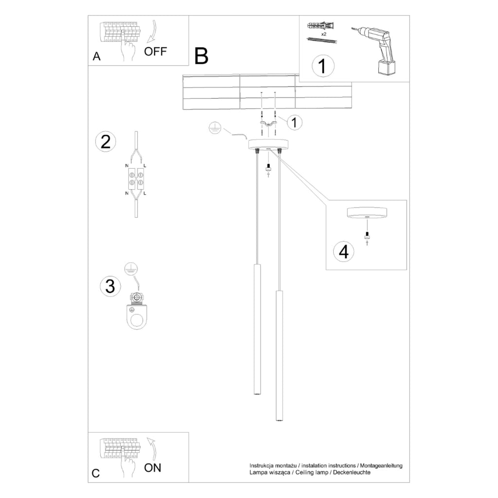 Lampada a sospensione moderna beige Ø15 doppia 2xG9 VELINO