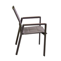 Sedia da Giardino 56x66xh90 cm in Alluminio e Texilene Riverside Tortora