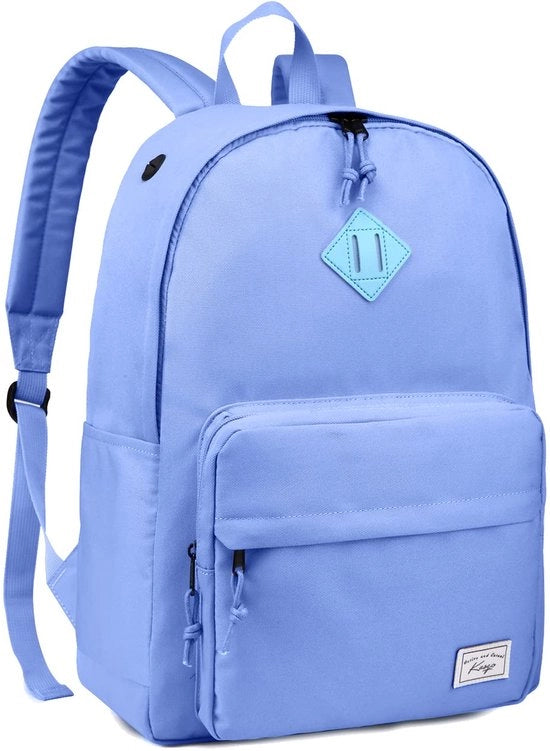 Borsa da Spalla per Studenti, Zaino Classico Leggero per Uomo Donna Ragazzo Ragazza Adolescenti Università Borsa da Scuola Borsa da Giorno per Viaggio Lavoro Blu Acquatico