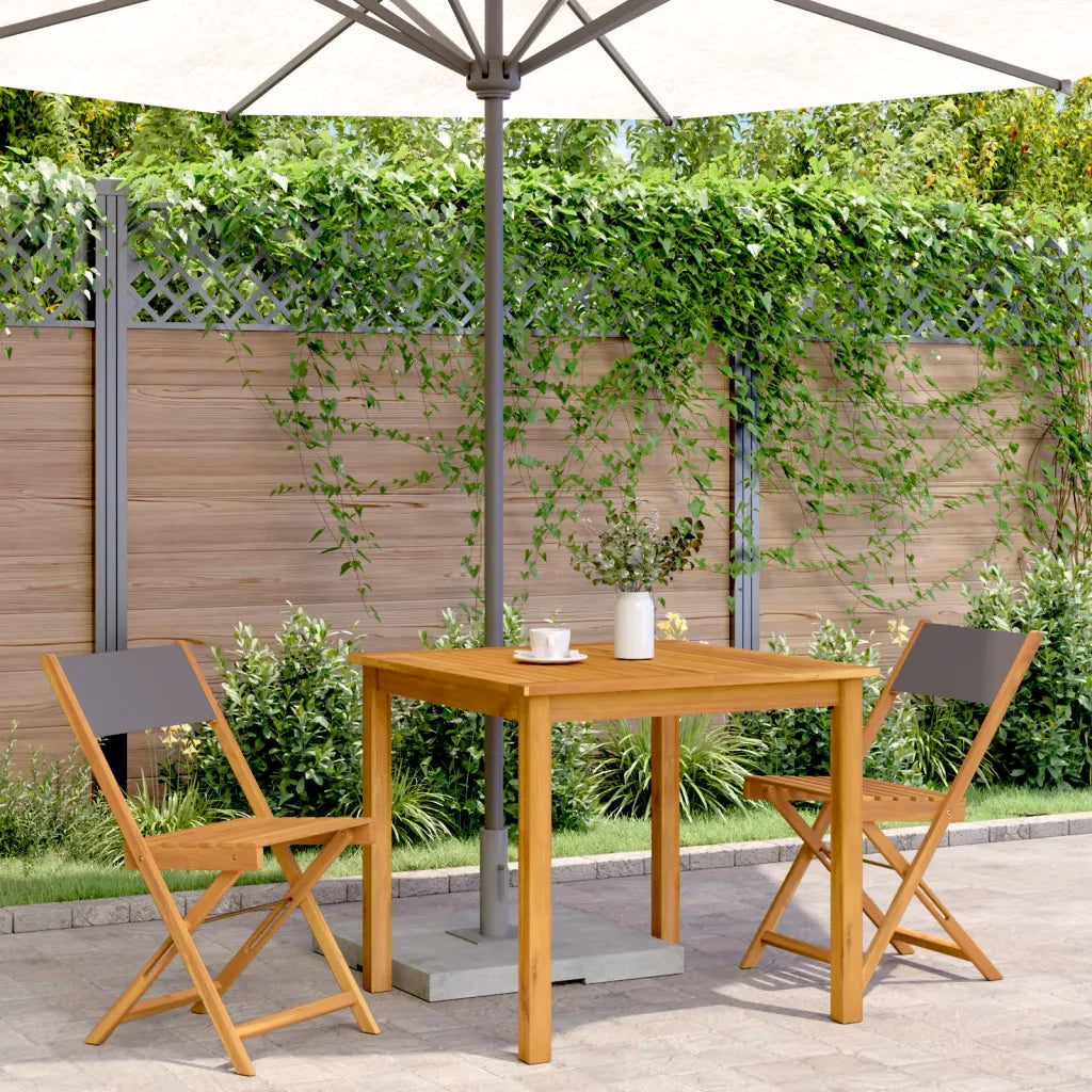 Sedie da Bistrò 2pz Antracite Legno Massello Acacia e Tessuto 367682