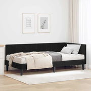 Struttura Letto Angolare con Materasso 2 pz-Giroletto con materasso Nero Velluto 685405