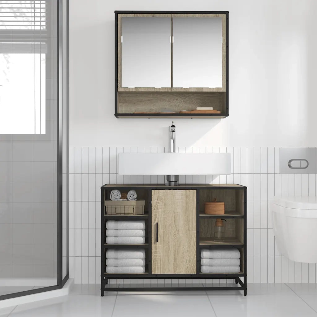 Mobile Lavabo Bagno Rovere Sonoma 60x30x60 cm Legno Multistrato