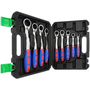 Set 9Pz Chiavi a Cricchetto Reversibili 8-22 mm 72 denti in CR-V manico ergonomico 07809