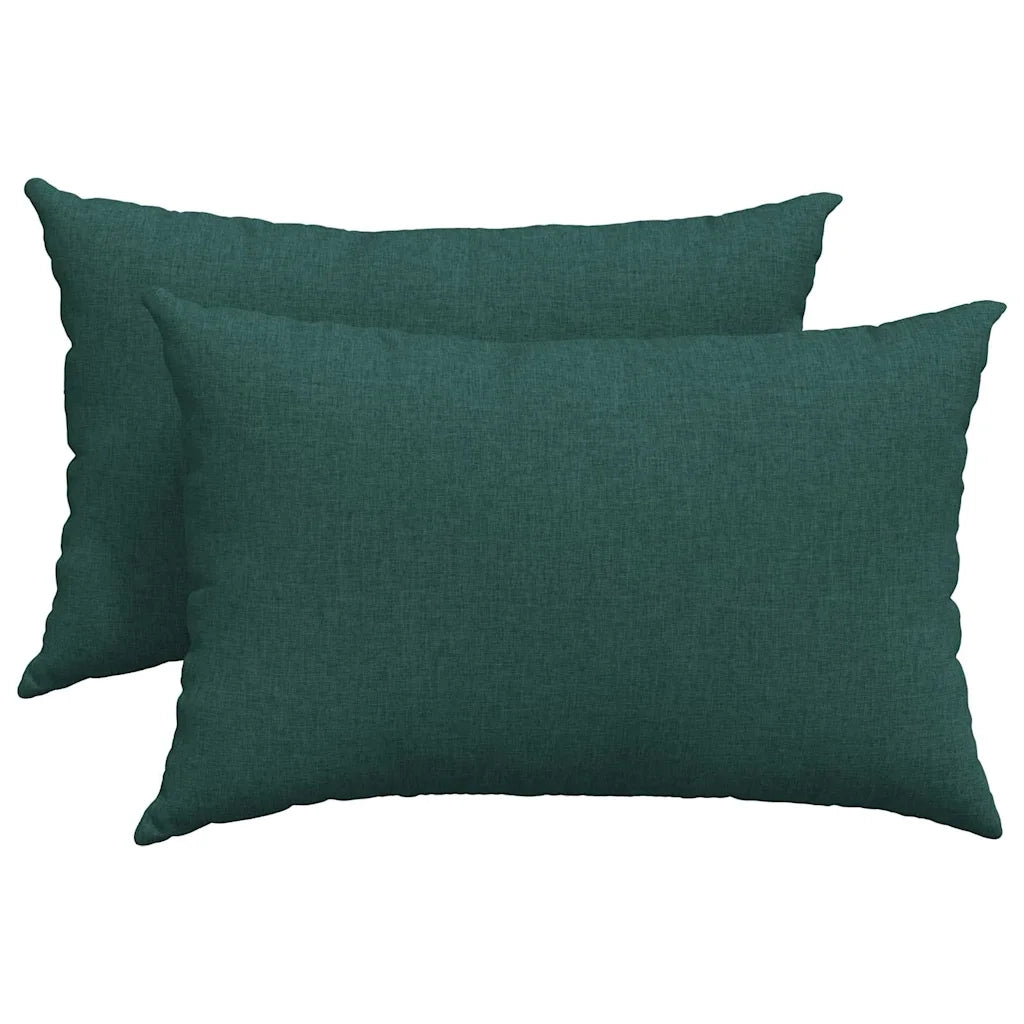 Cuscini da Divano 2 pz-Set di 2 Cuscini per Sofa Verde Scuro 60 x 40 cm Tessuto