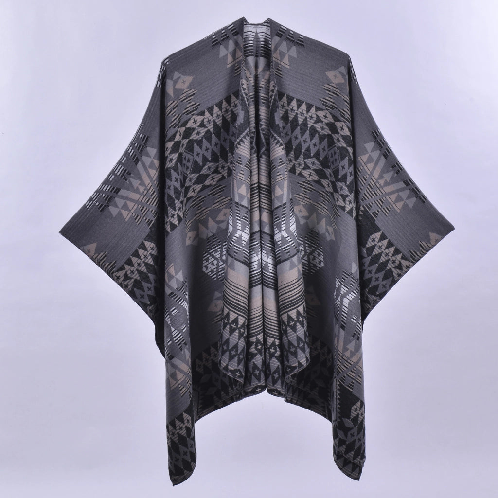 Sciarpa-mantella da donna double-face, semplice sciarpa-scialle in cashmere per tutte le stagioni