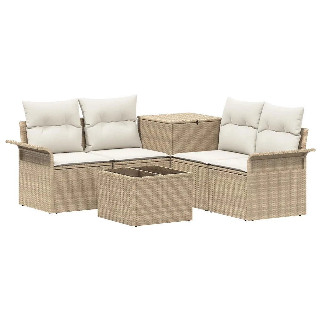 Set di divani 6 pz 4-Numero di posti Beige e Bianco Crema 3447088
