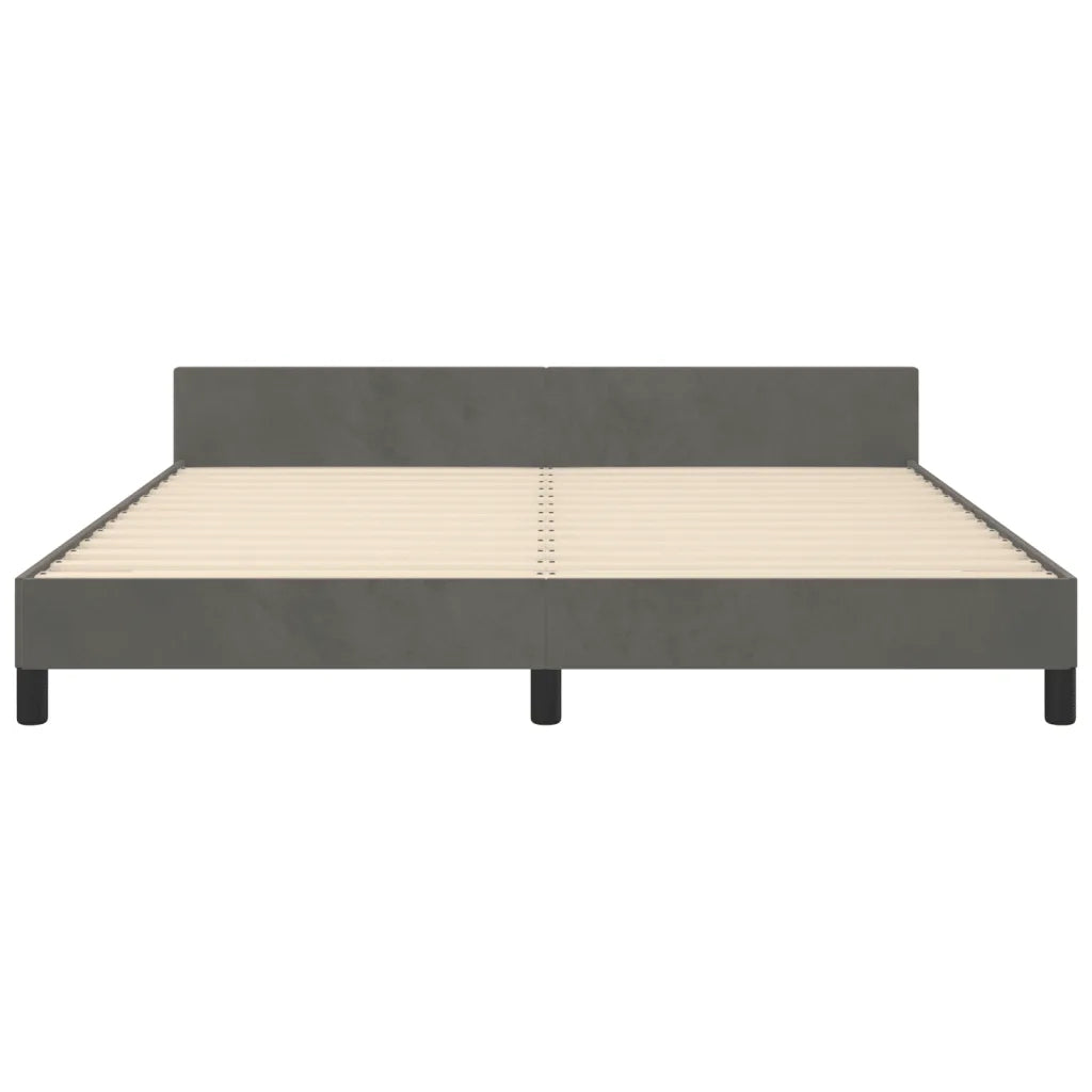 Giroletto senza Materasso Grigio Scuro 160x200 cm Velluto 3125764