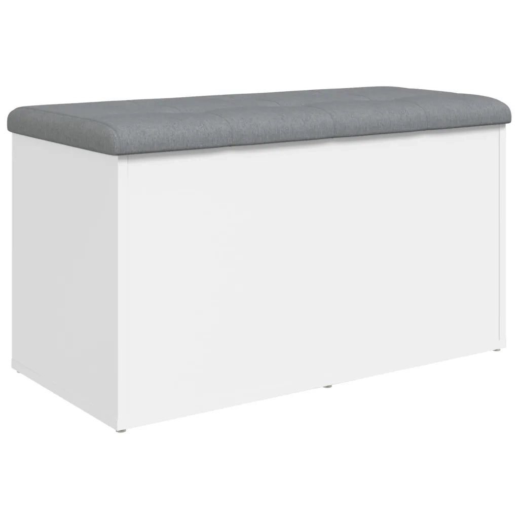 Panca contenitore bianca 82x42x45 cm in legno ingegnerizzato