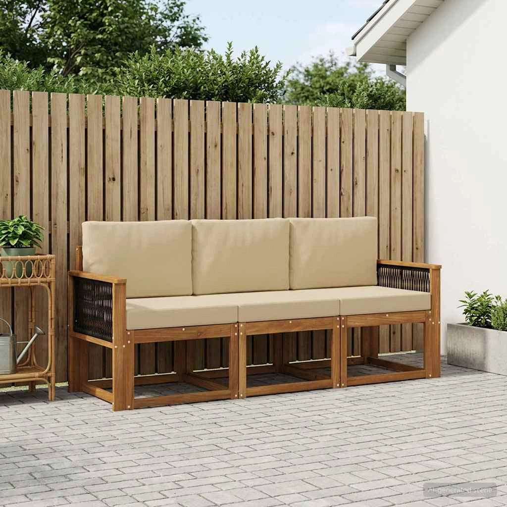 Set di divani da esterno 3 pz Naturale 3384954