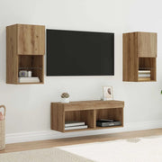 Mobiletti TV da Parete 4 pcs Rovere artigianale 3402915