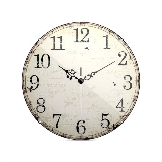 Orologio da parete a quarzo, stile orologio meccanico - senza suono ticchettante, orologio a quarzo preciso, copertura in vetro a forma di cupola - design accattivante, quadrante con cifre arabe, diametro: 35 cm