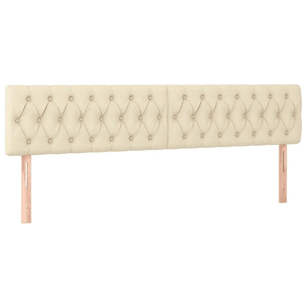 Struttura Letto Pouf con Materassi Crema 180x200 cm in Tessuto 3312020