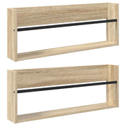 Scaffale per riviste 2 pz Rovere Sonoma 80 x 12 x 30 cm CFW8434781