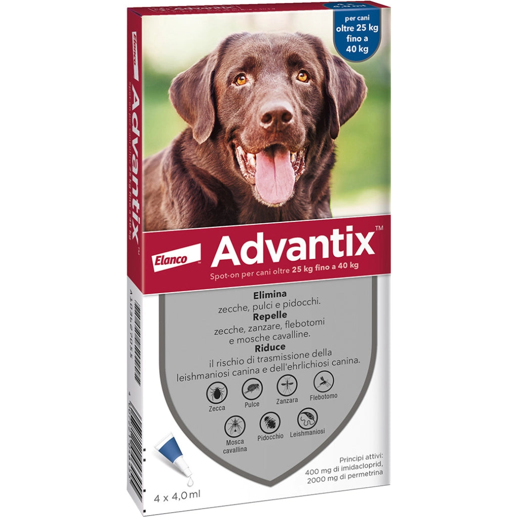BAYER ADVANTIX SPOT ON 6 PIPETTE CANI 25-40 KG- 1,0 pz