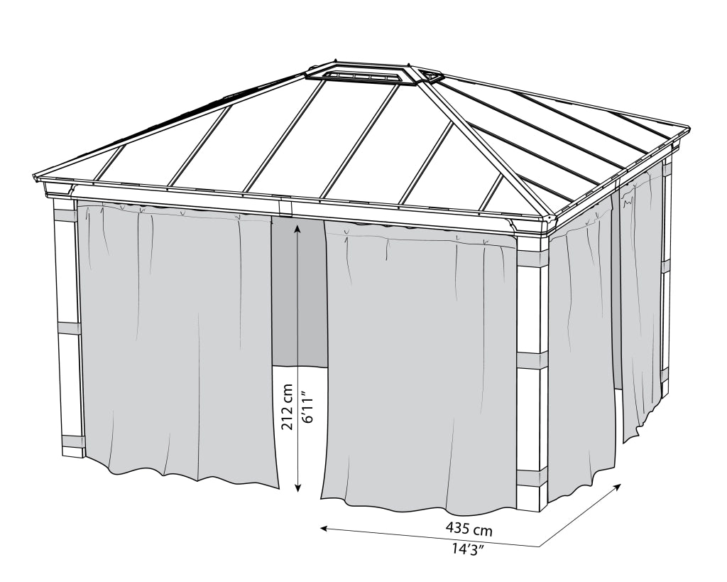 Set Di Tende Per Gazebo Dallas 4.3X4.3