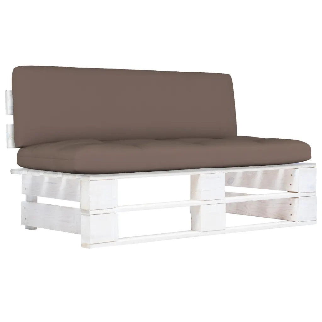 Divano Centrale Giardino su Pallet Bianco Legno Pino Impregnato cod mxl 72826