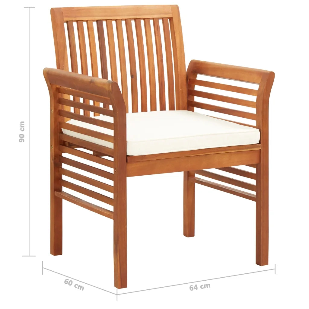 Set da Pranzo da Giardino 7 pz con Cuscini Massello di Acacia 278899