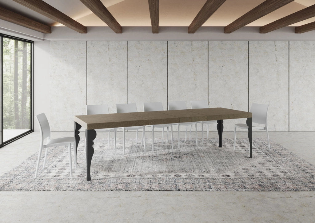 Tavolo Allungabile 160-420x90x77 cm Paxon Premium Tortora Telaio Antracite