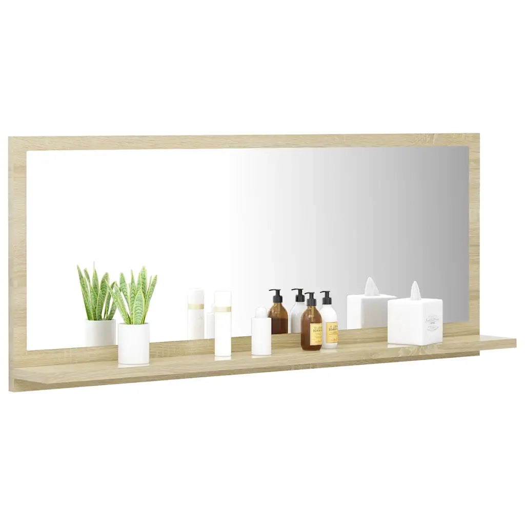 Specchio da Bagno | Specchio decorativo Rovere Sonoma 90x10,5x37 cm Legno Multistrato