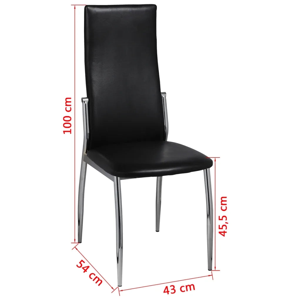 Sedie da Pranzo 4 pz Nere in Similpelle cod mxl 14018