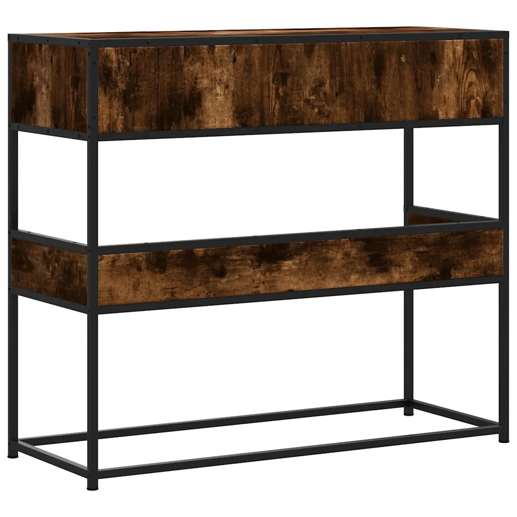 Tavolino Consolle-Tavolino da soggiorno-Tavolo Rovere Fumo 90x35x80 cm in Legno Multistrato 553016